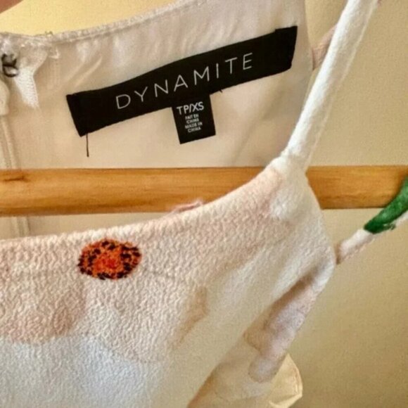 Dynamite| Floral White & Pink Sleeveless Halter A-Line Dress Size XS - Picture 6 of 6